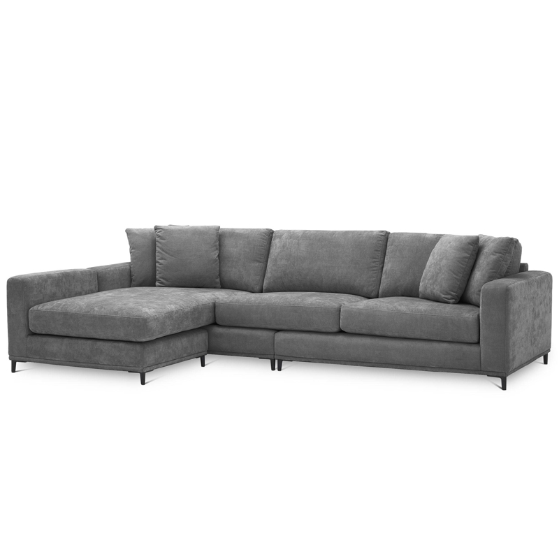 Диван Eichholtz Sofa Feraud Lounge grey Серый Черный в Омске | Loft Concept 