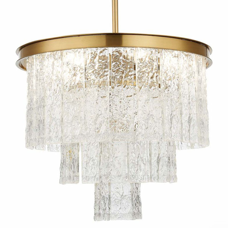 Люстра Renea Textured Glass Chandelier Brass Латунь Прозрачное Стекло в Омске | Loft Concept 