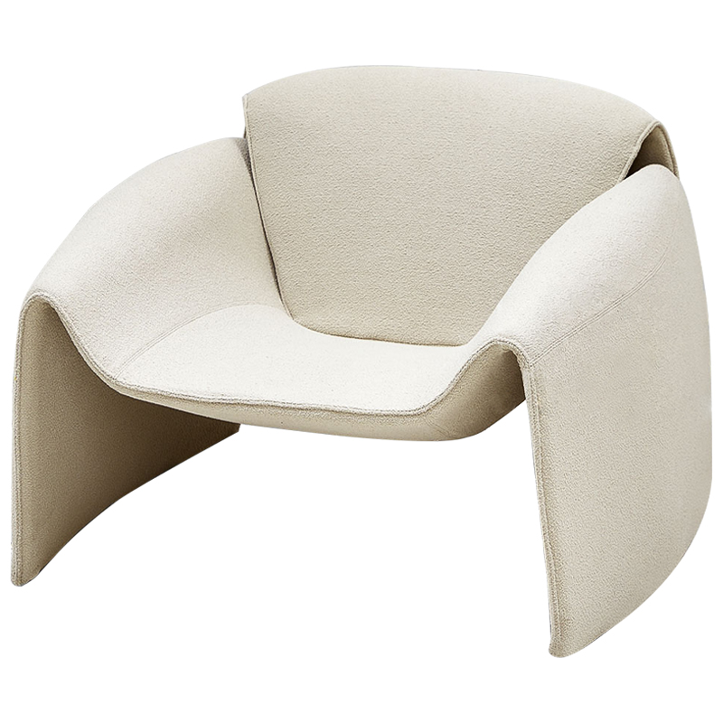 Кресло бежевое в стиле минимализм Chani Beige Armchair Бежевый в Омске | Loft Concept 