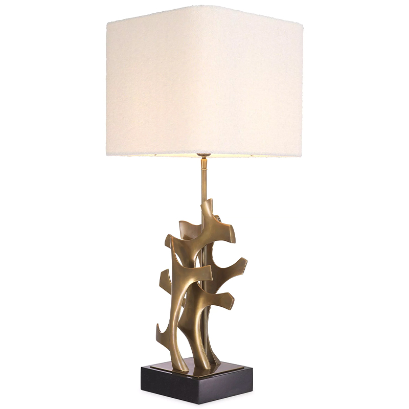 Настольная лампа Eichholtz Table Lamp Agape Brass Белый Латунь в Омске | Loft Concept 