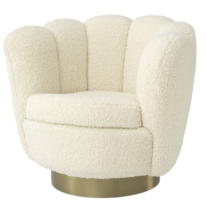 Кресло Eichholtz Swivel Chair Mirage cream Кремовый Матовая латунь в Омске | Loft Concept 