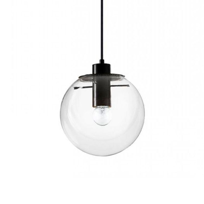 Подвесной светильник Selene Glass Ball Ceiling Lights Black 20 cm Черный Прозрачное Стекло в Омске | Loft Concept 