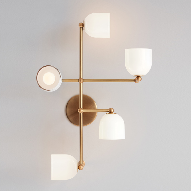 Бра Edie Sconce white Латунь Белый в Омске | Loft Concept 