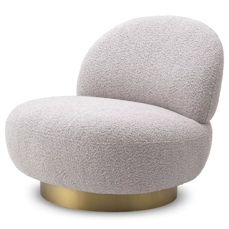 Кресло Eichholtz Swivel Chair Clement Grey Светло-серый Латунь в Омске | Loft Concept 