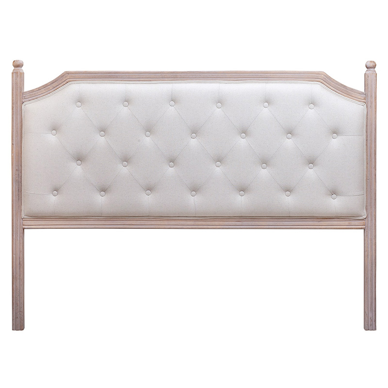 Изголовье кровати бежевое с мягкой обивкой из льна Emma Headboard Бежевый Коричневый в Омске | Loft Concept 