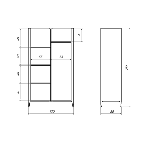 Шкаф двухстворчатый молочного цвета Type в Омске