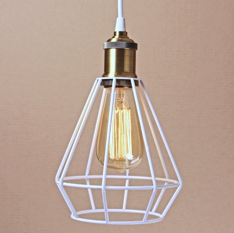 Подвесной светильник Wire Cage Pendant Punch White Белый в Омске | Loft Concept 