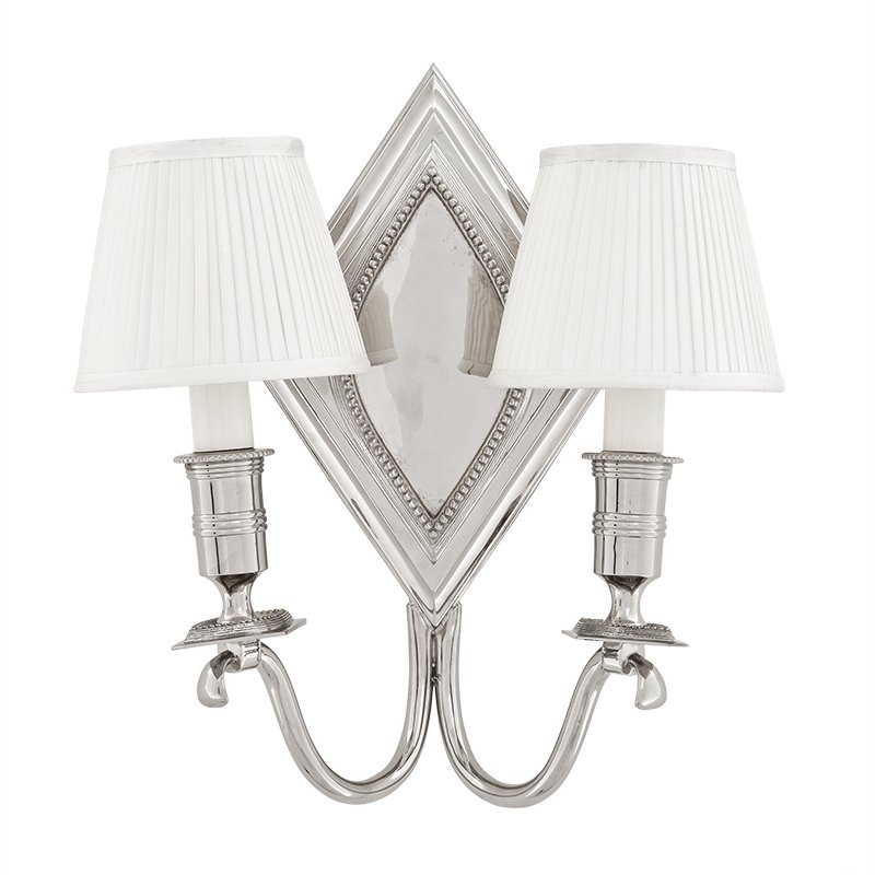 Бра Eichholtz Wall Lamp Diamond Double Никель Белый в Омске | Loft Concept 