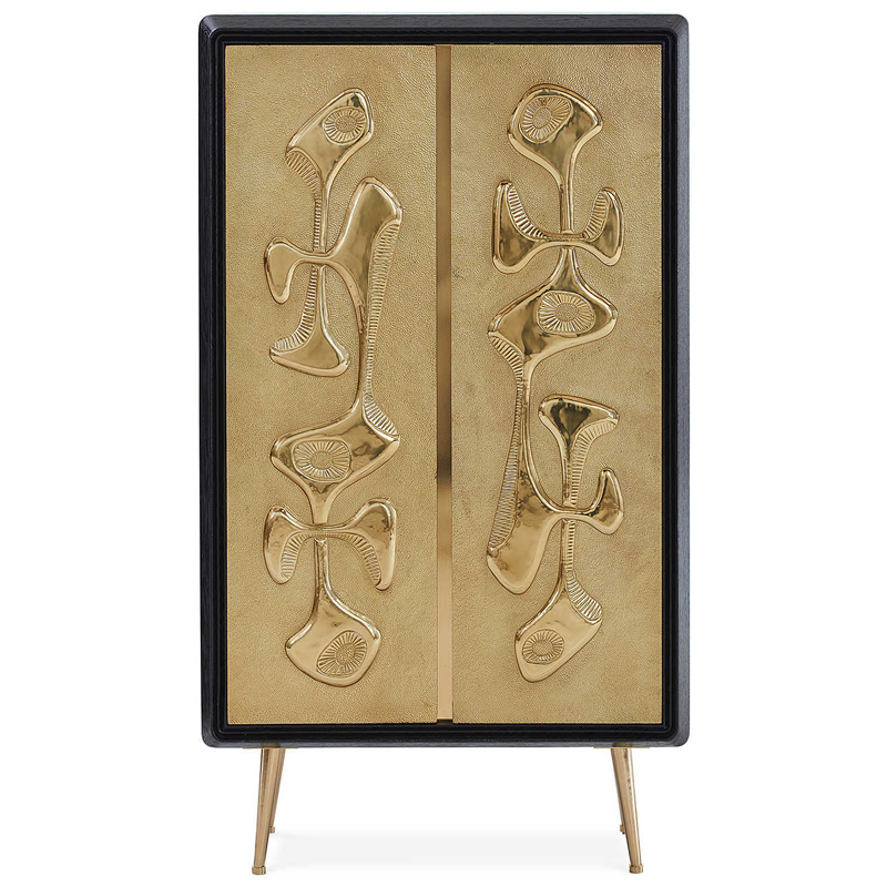 Шкаф Jonathan Adler Reform Accent Cabinet Золотой Черный в Омске | Loft Concept 