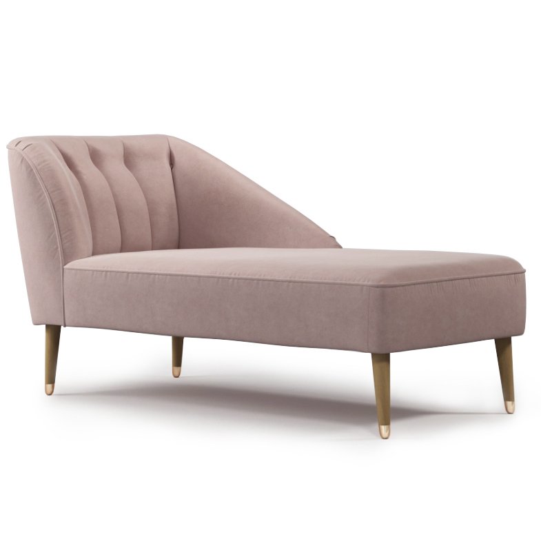 Кушетка Chaise Longue, Pink Cotton Velvet Розовый пастельный в Омске | Loft Concept 