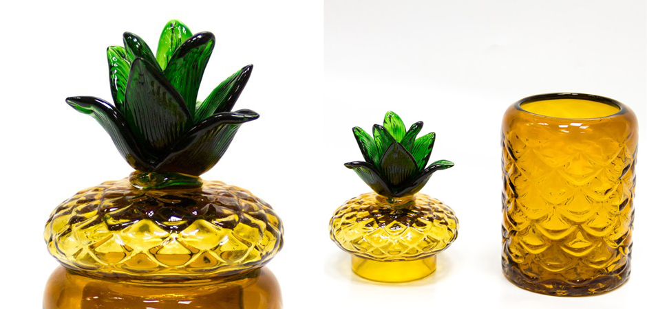 Ваза с крышкой Pineapple Transparent Amber M Ваза с крышкой Pineapple Transparent Amber M - Loft-Concept в Омске