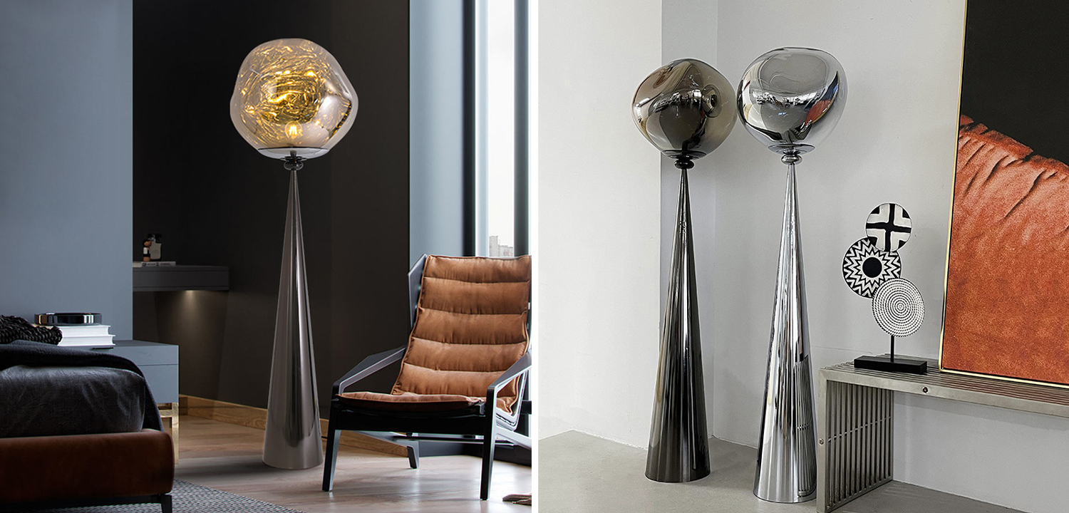 Торшер Kaine Glass Metal Floor Lamp - фото №1