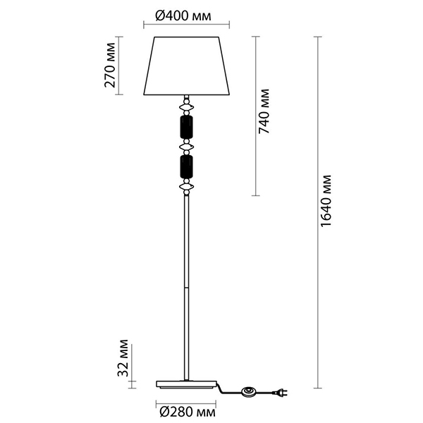 Торшер Iris Fabric Lampshade Floor lamp Candy в Омске