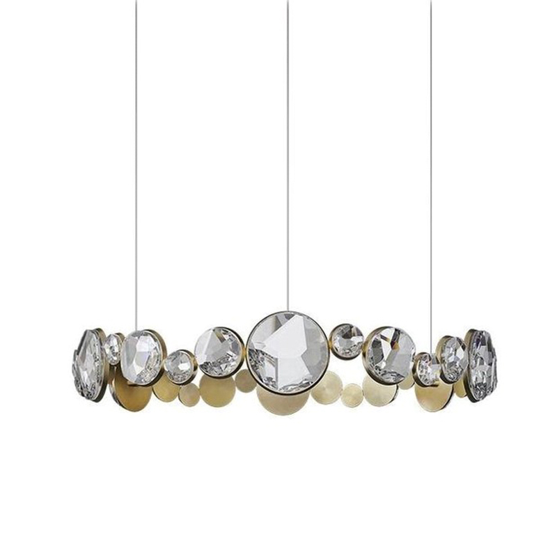 Люстра RING horizontal chandelier with crystals Прозрачный Латунь в Омске | Loft Concept 