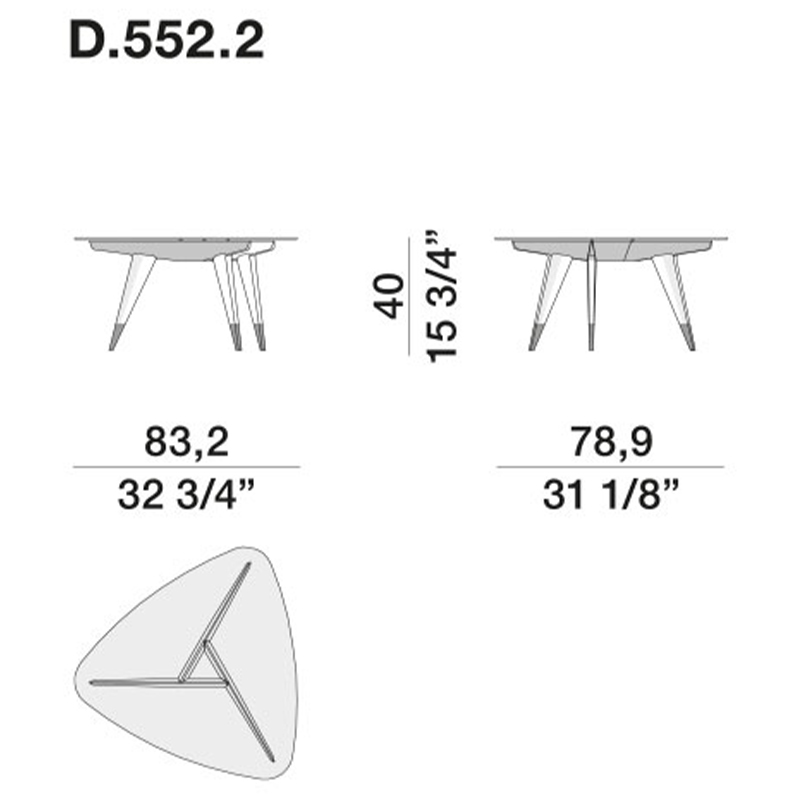 Дизайнерский кофейный стол со стеклянной столешницей Gio Ponti D.552.2 Coffee Table в Омске