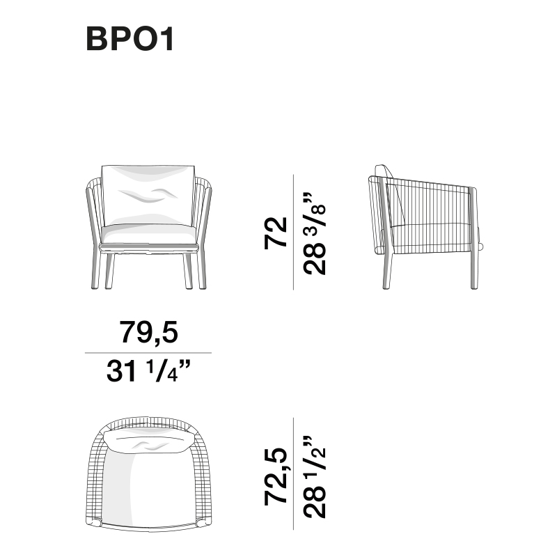 Дизайнерское уличное кресло из массива дерева с веревочной спинкой BOBOLI Armchair в Омске