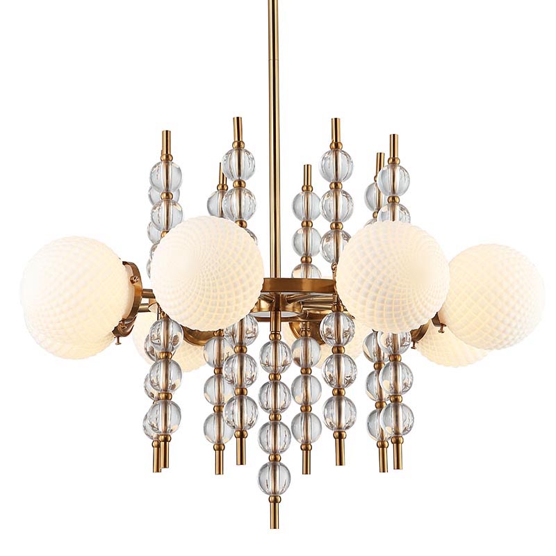 Люстра Addelyn Chandelier 8 lamp Белый Латунь в Омске | Loft Concept 