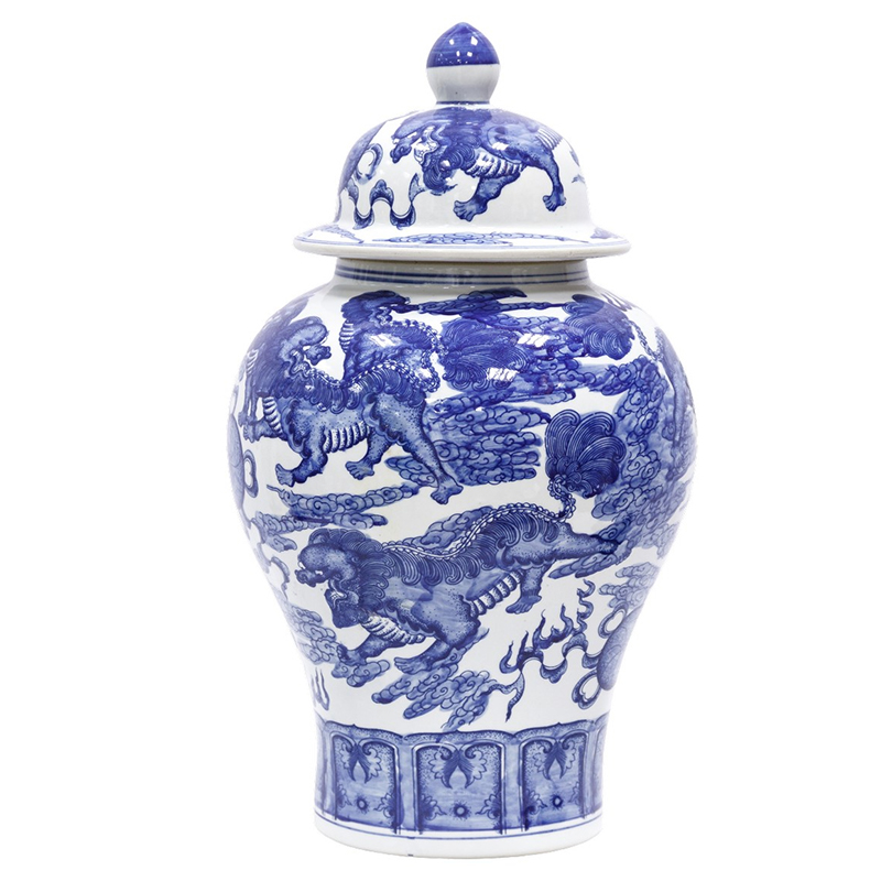 Ваза Blue White Chinese Dragon Vase Синий Белый в Омске | Loft Concept 