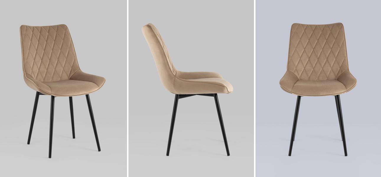 Стул Seoul S Chair Бежевый Велюр Капучино - фото