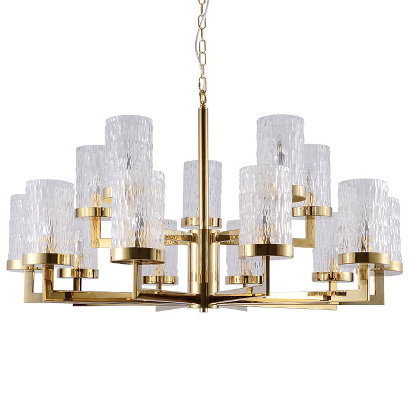 Люстра Estebe Glass Gold Chandelier 14 Золотой Прозрачный в Омске | Loft Concept 