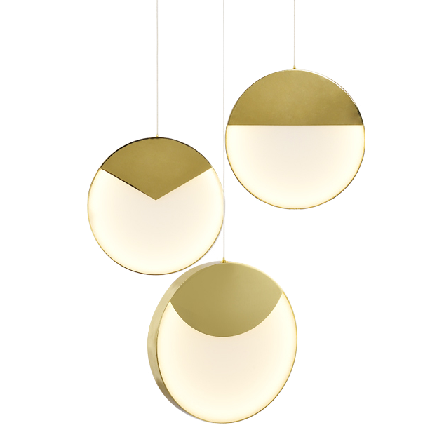 Подвесной светильник MM Lampadari Moonlight Suspension Lamp 3 Золотой Белый в Омске | Loft Concept 