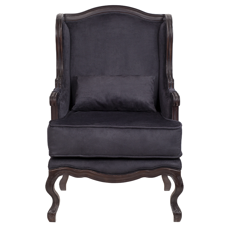 Кресло George Grand Armchair black velour Черный Коричневый в Омске | Loft Concept 