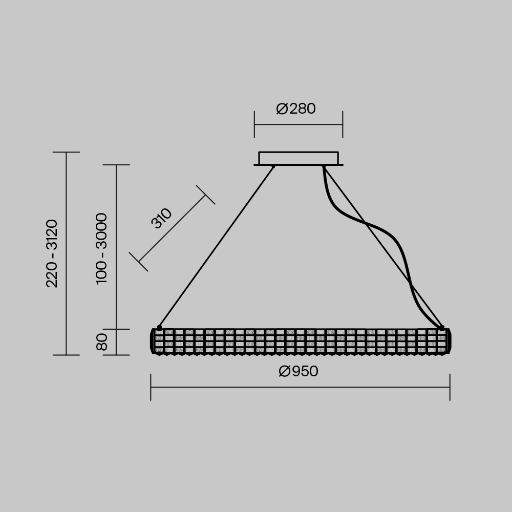Люстра подвесная Castello 3000К 35Вт в Омске