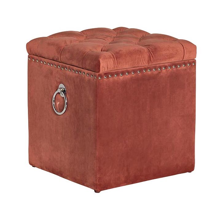 Пуф Terracotta Box Puff Терракотовый Хром в Омске | Loft Concept 