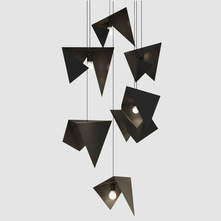 Люстра Chandelier BIRD 7 black LGH0731 Черный матовый в Омске | Loft Concept 