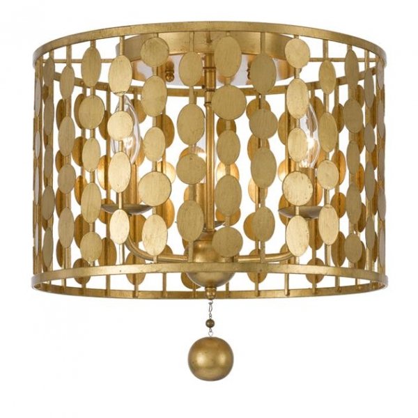 Потолочный светильник Crystorama Layla  Light Antique Gold Ceiling Mount top Латунь в Омске | Loft Concept 