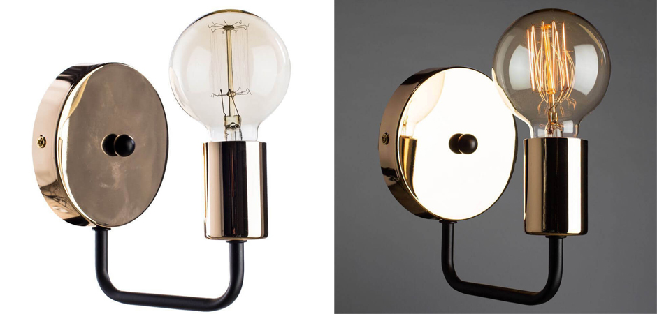 Бра Loft Industrial Glossy Gold Sconces Бра Loft Industrial Glossy Gold Sconces - Loft-Concept в Омске
