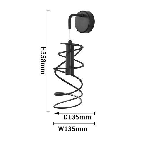 Бра светодиодное из металла со спиральным декоративным элементом черное Metal Spiral в Омске