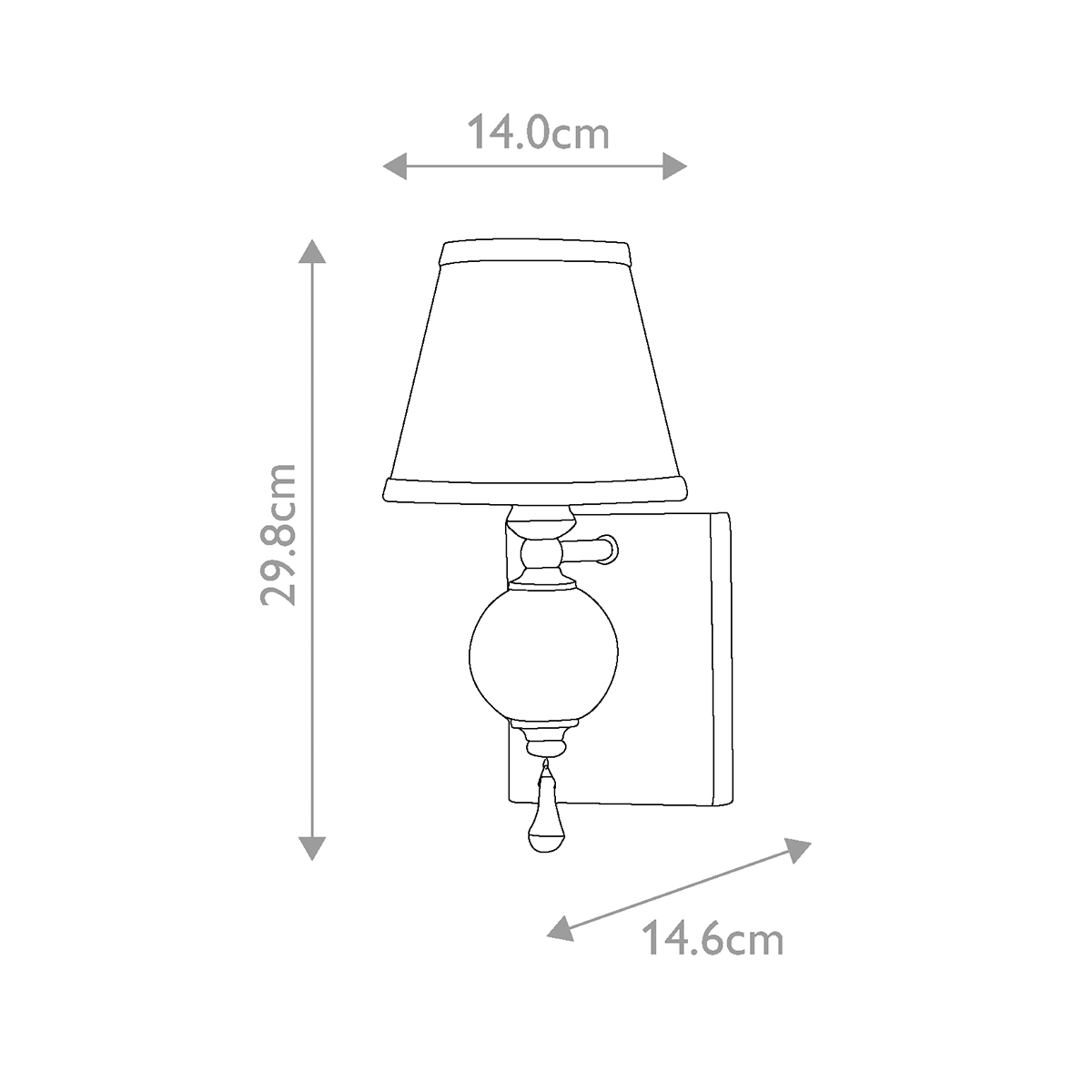 Бра со стеклянным шарообразным декором с пузырьками и бежевым абажуром Feiss в Омске