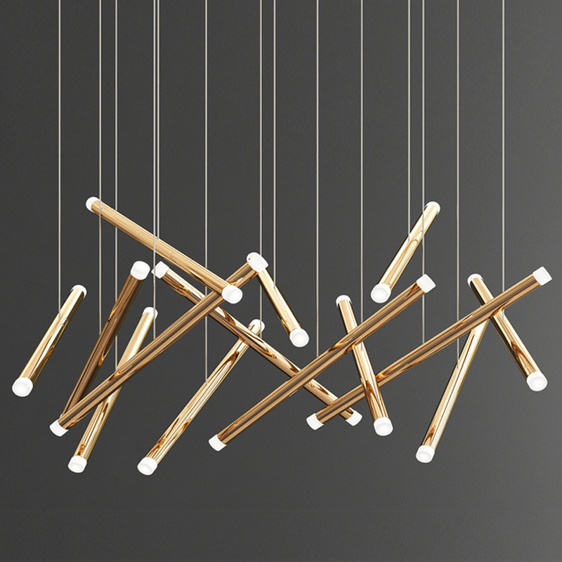 Люстра Dutti D0068 LED Chandelier Modern 14 Глянцевое золото в Омске | Loft Concept 