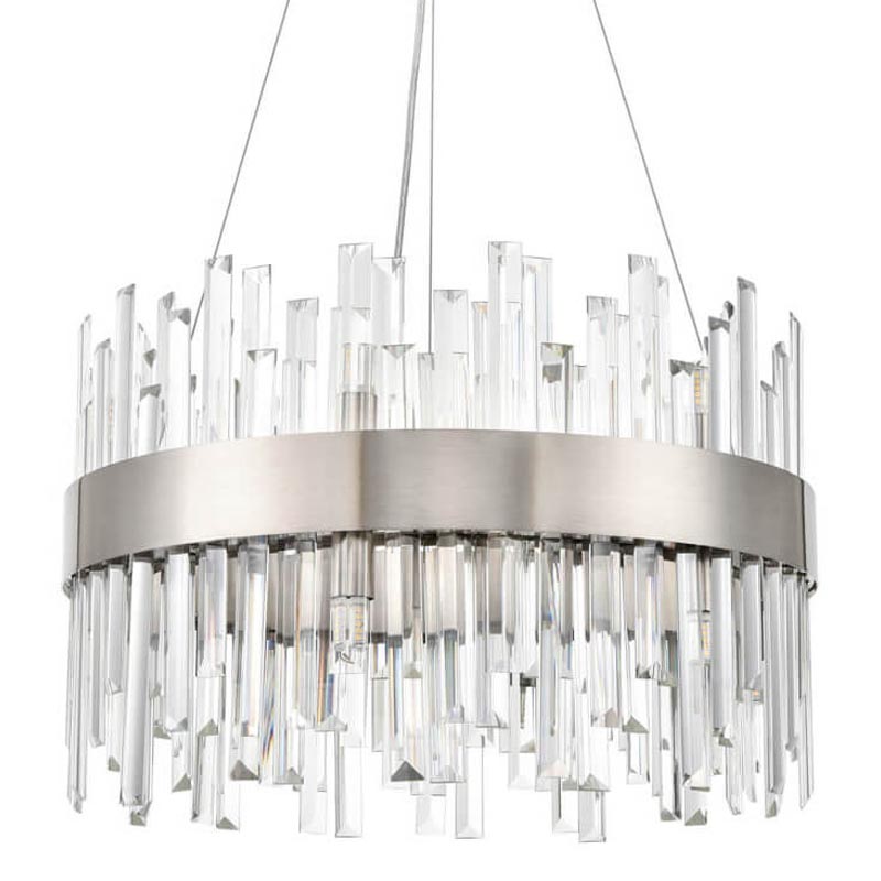 Люстра Cramer Chandelier 50 satin nickel Прозрачный (Transparent) Никель Сатин в Омске | Loft Concept 