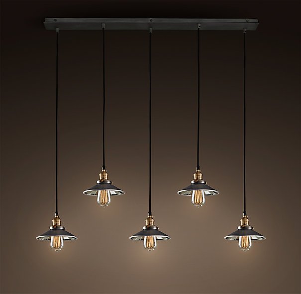 Люстра Loft Cone Pendant Reflector 5 Line Черный в Омске | Loft Concept 