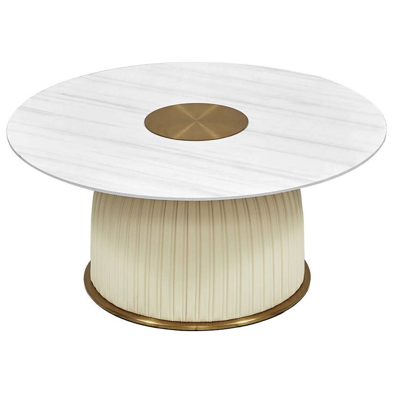 Кофейный стол Orlaith White Gold Round Table Белый ivory ( слоновая кость ) Золотой в Омске | Loft Concept 