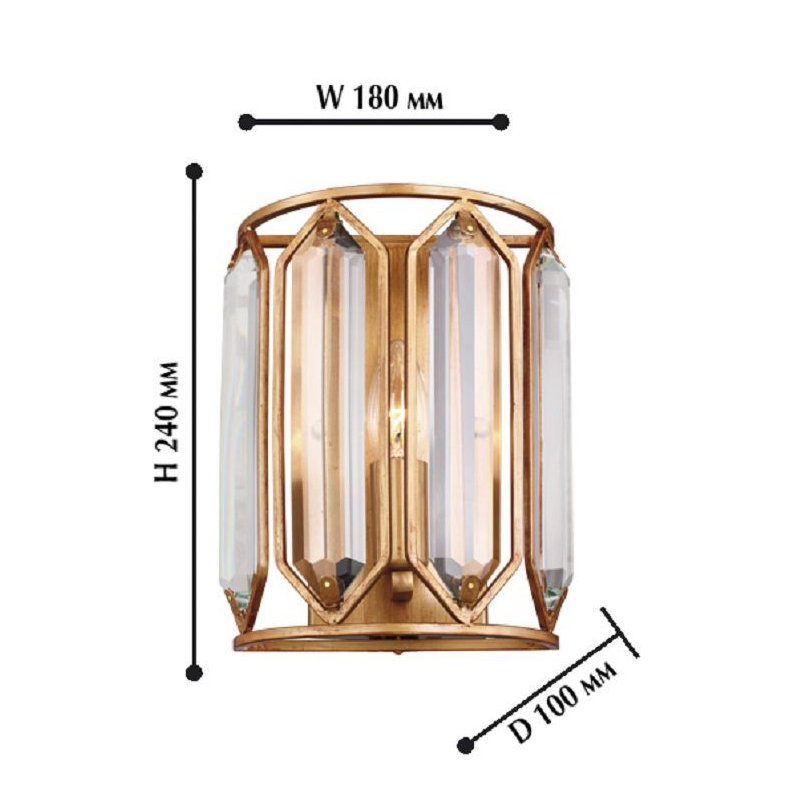 Бра с золотисто-коричневым каркасом CRYSTAL LIGHT в Омске