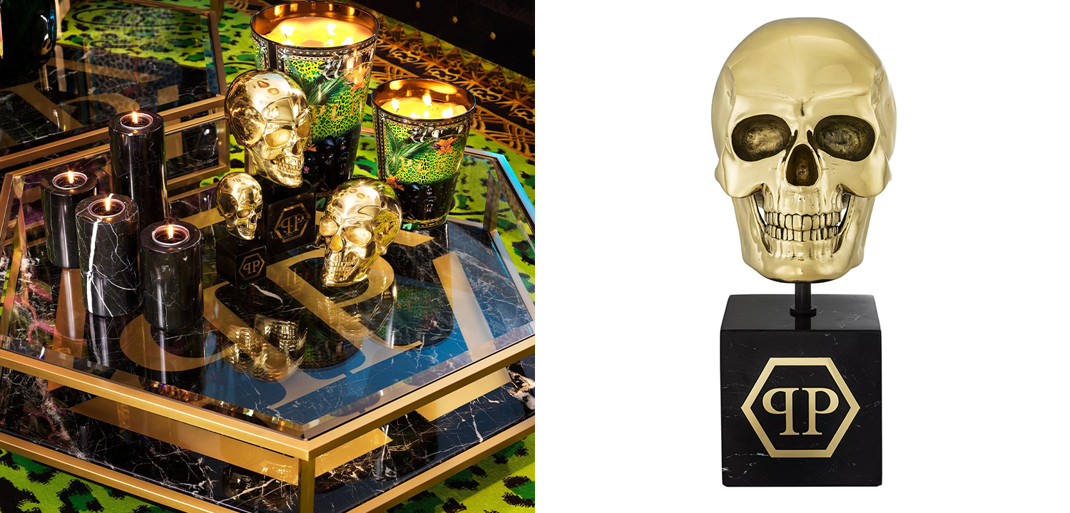 Статуэтка Philipp Plein Gold Skull L - фото