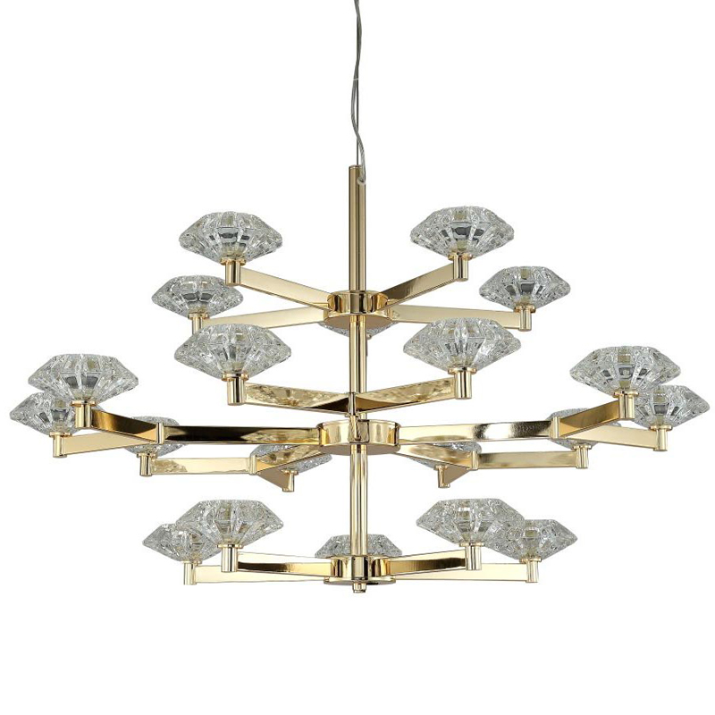 Люстра Yerker Chandelier Gold 20 Глянцевое золото Прозрачный в Омске | Loft Concept 