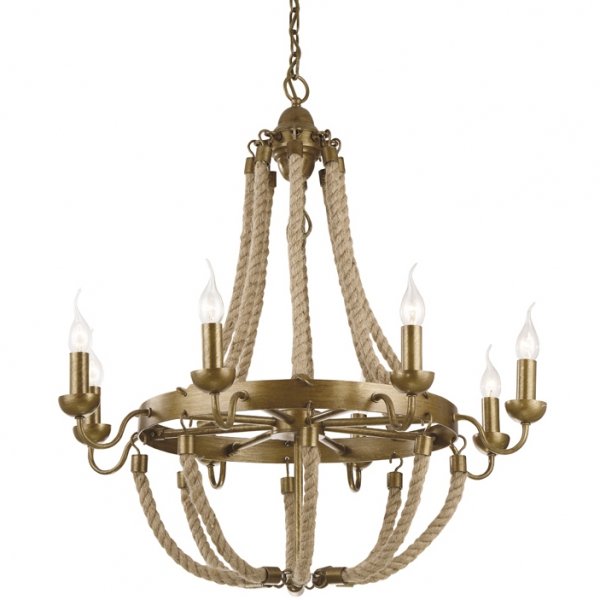 Люстра Rattan Chandelier Metall 8 Loft Rope Light  в Омске | Loft Concept 