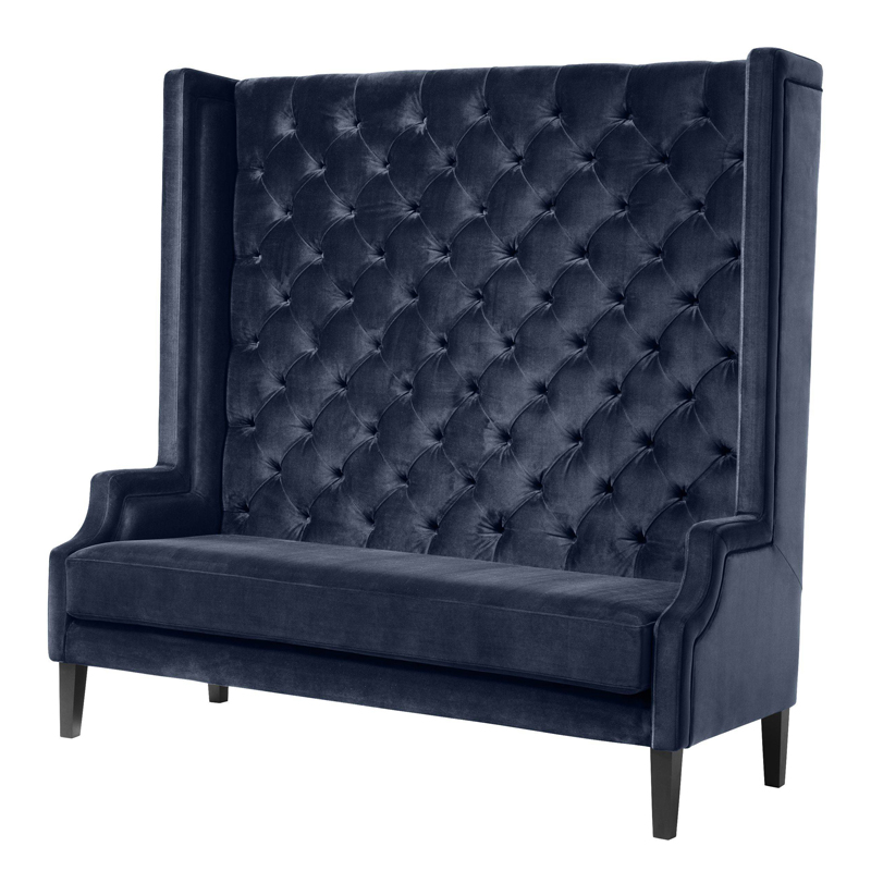 Диван Eichholtz Sofa Spectator midnight blue Синий Черный в Омске | Loft Concept 