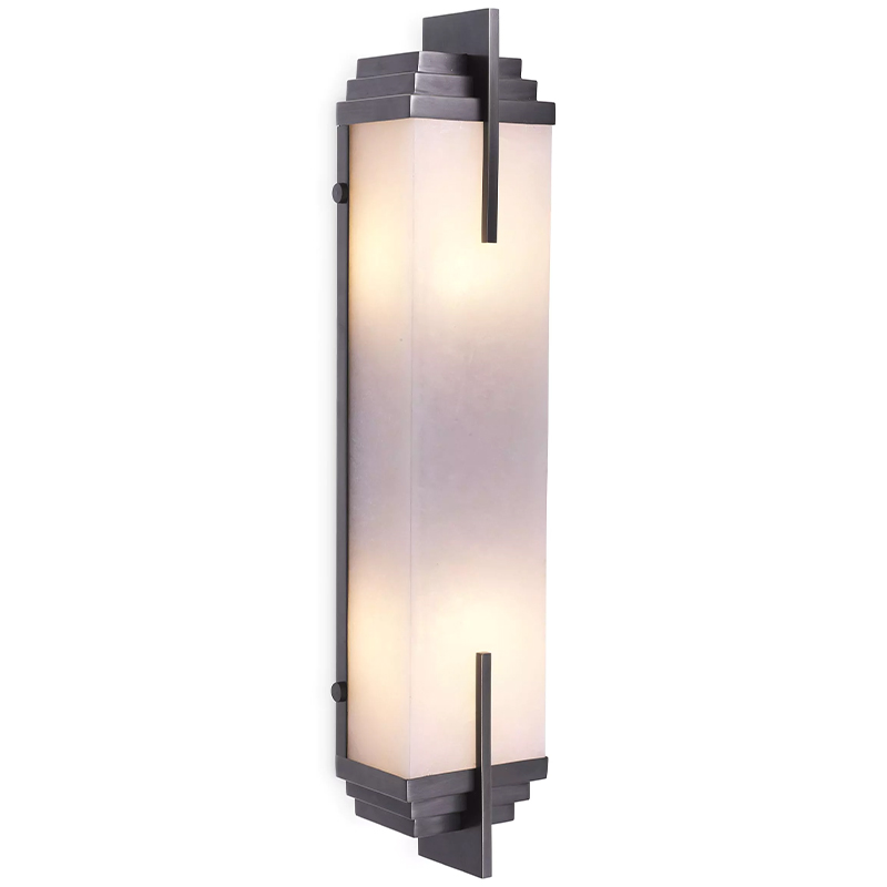 Бра Eichholtz Wall Lamp Harman Bronze Темная бронза Белое матовое стекло в Омске | Loft Concept 