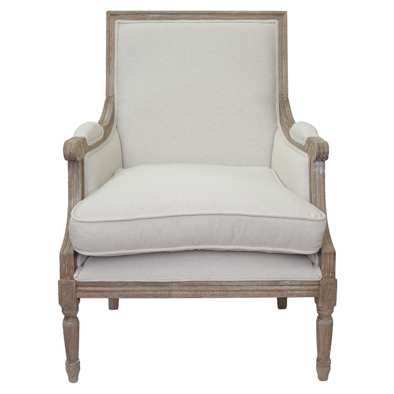 Кресло William Classical Armchair beige flax Бежевый Коричневый в Омске | Loft Concept 