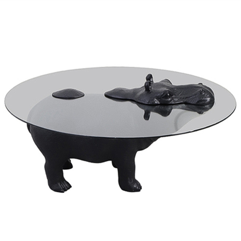 Кофейный Стол Бегемот Hippo Stands Coffee Table Черный Прозрачное Стекло в Омске | Loft Concept 