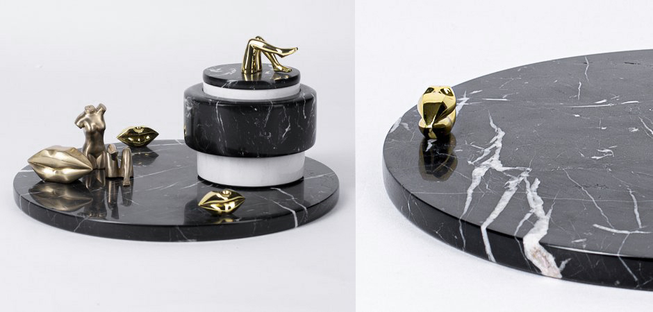 Поднос ACOLYTE ENTERTAINING PLATTER MARBLE & BRONZE Поднос ACOLYTE ENTERTAINING PLATTER MARBLE & BRONZE - Loft-Concept в Омске