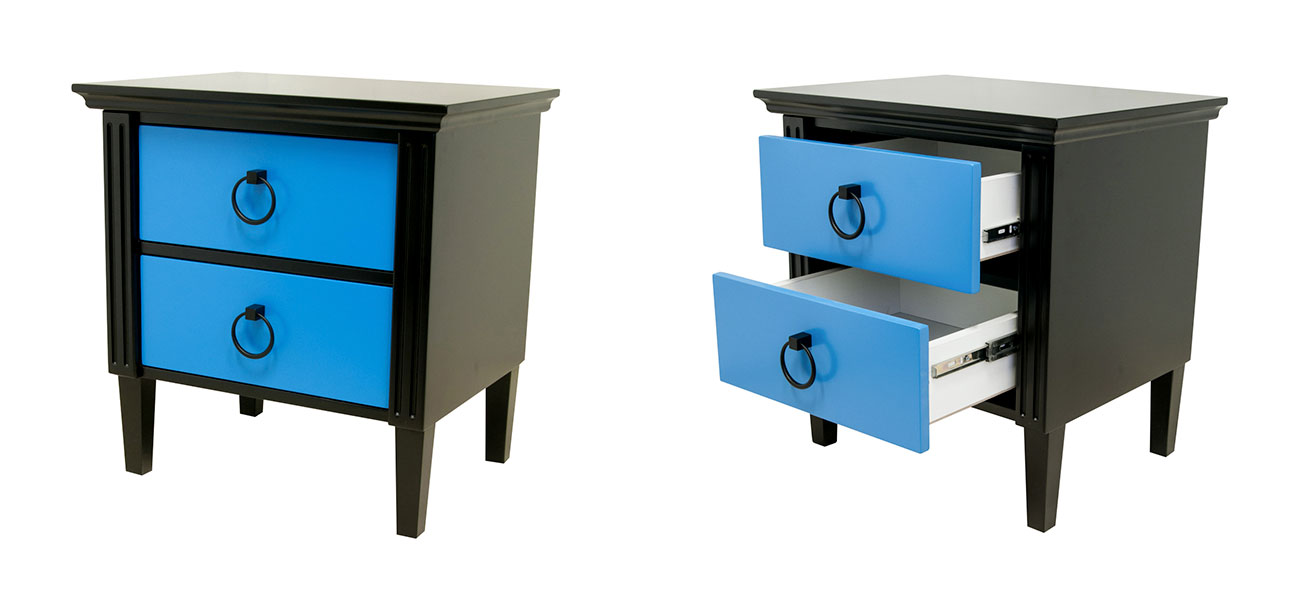 Тумба с двумя ящиками цвет голубой American style - фото