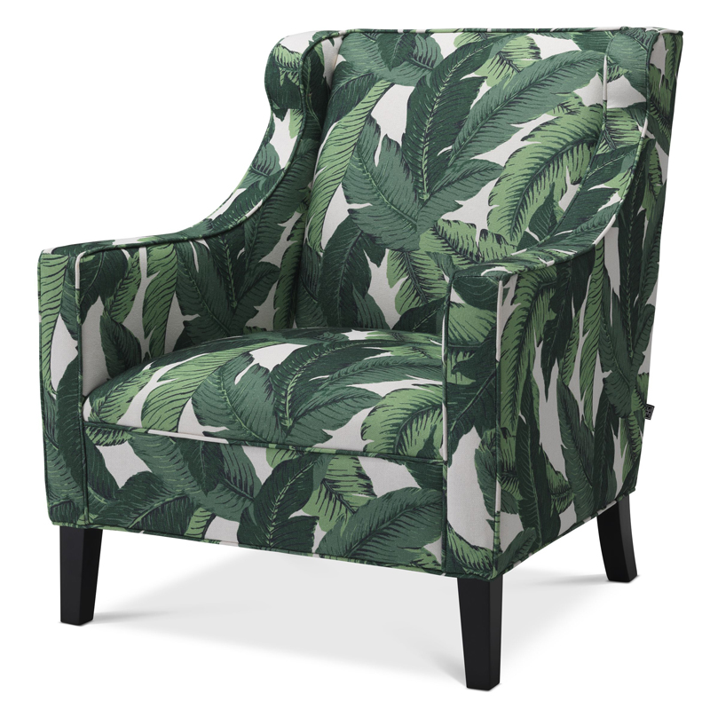 Кресло Eichholtz Chair Jenner Mustique green Зеленый Черный в Омске | Loft Concept 