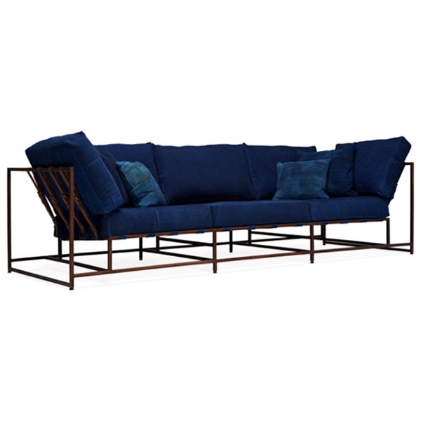 Диван Kenn X Miller sofa Indigo and copper denim Индиго в Омске | Loft Concept 