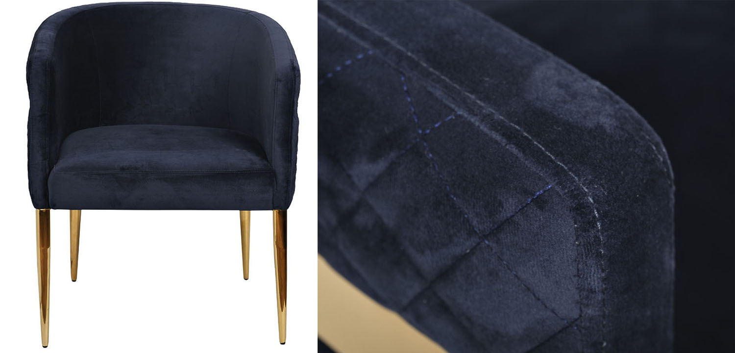 Полукресло Jhon blue velour - фото